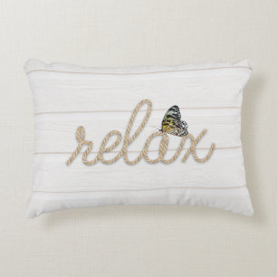 Rope Relax Text mit Butterfly Akzent Pillow Dekokissen