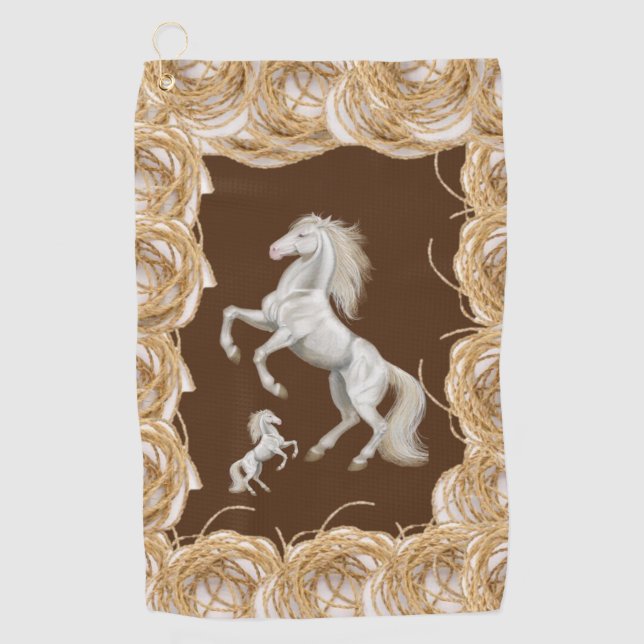 Rope White Horse Golf Handtuch (Vorderseite)