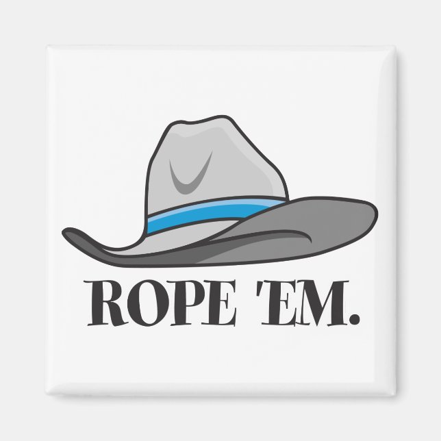 Rope'em Cowboy-Ausrüstung Magnet (Vorne)