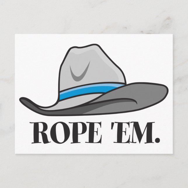 Rope'em Cowboy-Ausrüstung Postkarte (Vorderseite)