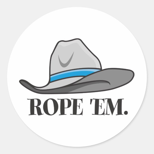 Rope'em Cowboy-Ausrüstung Runder Aufkleber (Vorderseite)