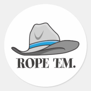 Rope'em Cowboy-Ausrüstung Runder Aufkleber