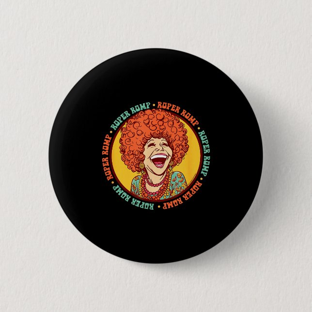Roper Romp Groovy 70s Mrs Roper Three's Company Ca Button (Vorderseite)