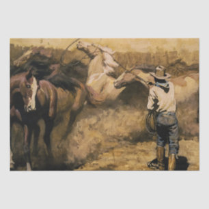 „Roping Palomino“ Western Art von Maynard Dixon Seidenpapier