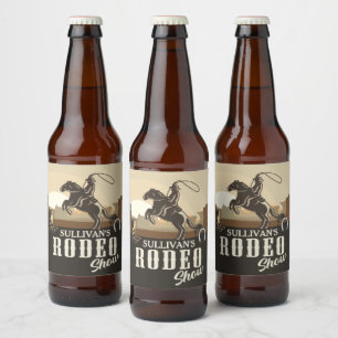 Roping Roundup Western Rodeo Personalisiert anzeig Bierflaschenetikett
