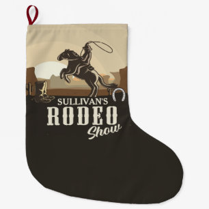 Roping Roundup Western Rodeo Personalisiert anzeig Großer Weihnachtsstrumpf