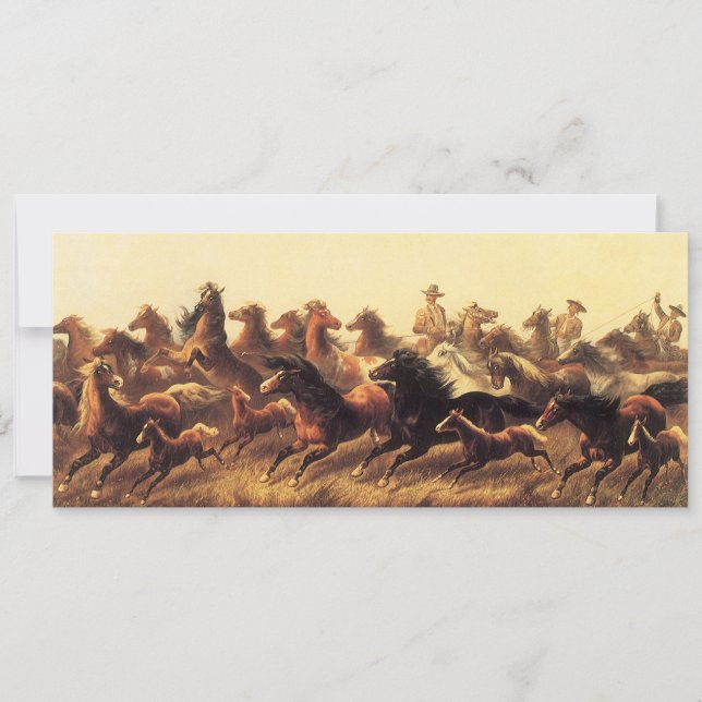 Roping Wild Horses von James Walker (Vorderseite)
