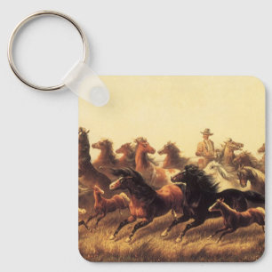 Roping Wild Horses von James Walker Schlüsselanhänger