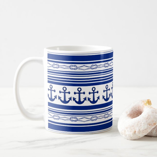 Ropings und Streifen Kaffeetasse (Mit Donut)