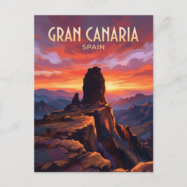 Roque Nublo Spanien Postkarte (Vorderseite)