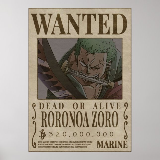 RORANORA ZORO Ein Stück Gewollt Poster (Vorne)