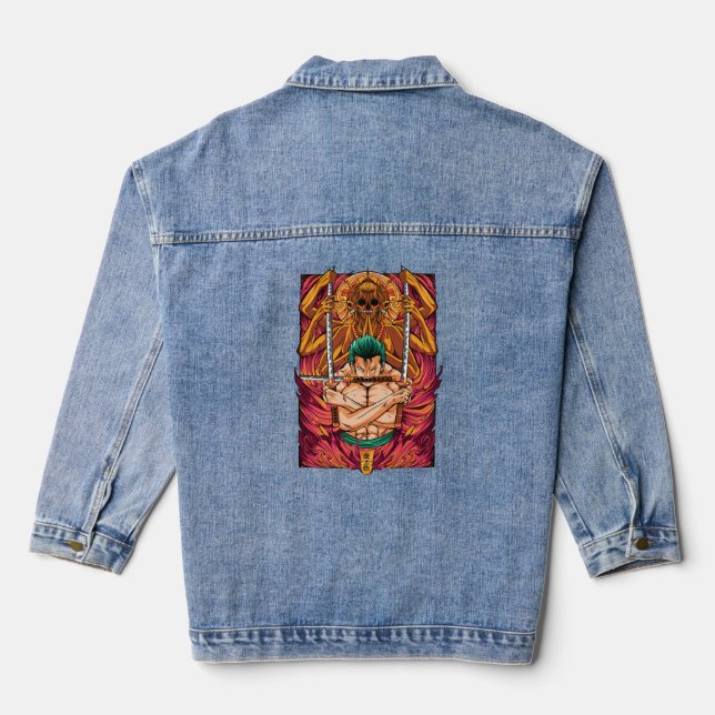 Roronoa Zoro One Piece Jeansjacke (Rückseite)