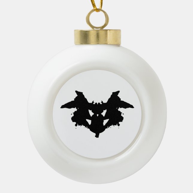 Rorschach Inkblot Keramik Kugel-Ornament (Vorderseite)