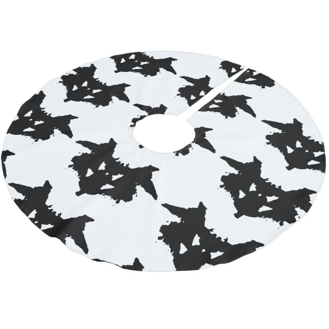 Rorschach Inkblot Polyester Weihnachtsbaumdecke (Schrägansicht)