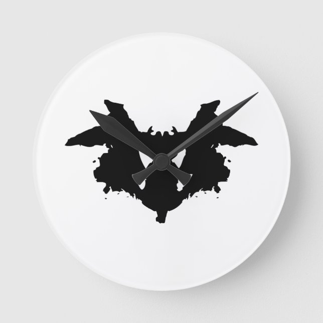 Rorschach Inkblot Runde Wanduhr (Vorderseite)