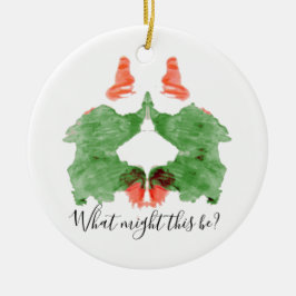 Rorschach Inkblot Santa's Elves Keramik Ornament