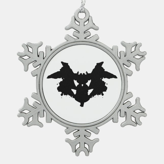 Rorschach Inkblot Schneeflocken Zinn-Ornament (Vorderseite)
