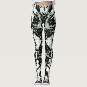 Rorschach, Schwarzweiß-Spritzer Leggings