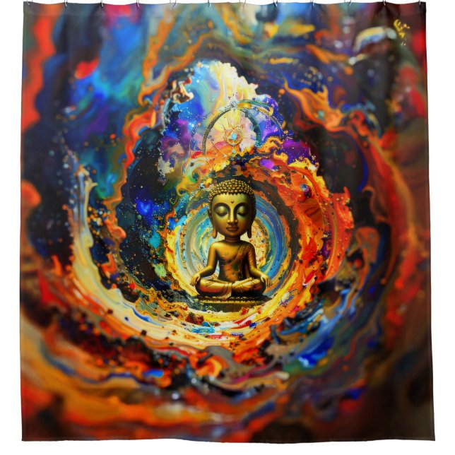 Rorschach-Stil-Buddha 80x60 001 Duschvorhang (Vorderseite)