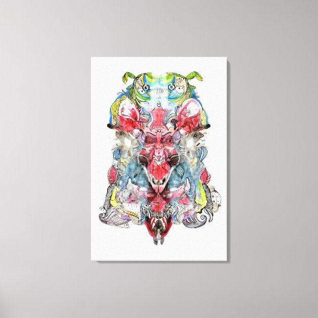Rorschach Surreal Stretched Canvas Print Leinwanddruck (Vorderseite)
