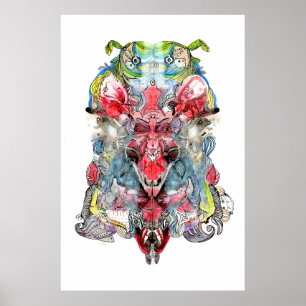 Rorschach Surrealer Stretchdruck auf Leinwand Poster