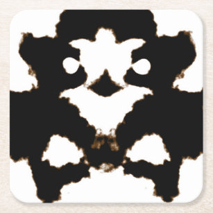 Rorschach Test einer Tinten-Fleck-Karte Rechteckiger Pappuntersetzer
