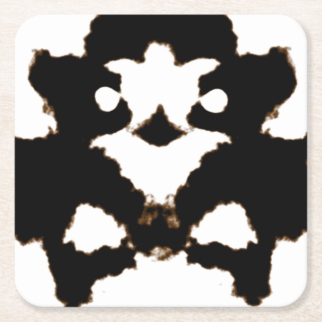 Rorschach Test einer Tinten-Fleck-Karte Rechteckiger Pappuntersetzer (Vorderseite)