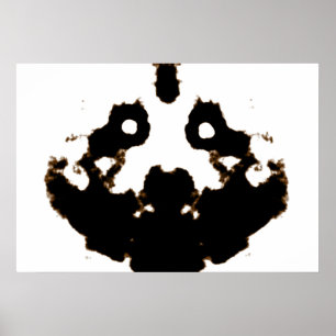 Rorschach-Test einer Tintenklassenkarte auf weiß Poster