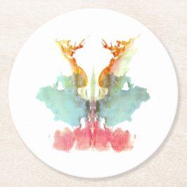 Rorschach Tintenkleks Nr. 9 Runder Pappuntersetzer