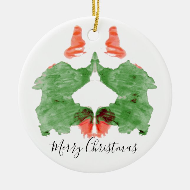 Rorschach Tintenkleks-Sankt Elfe Keramik Ornament (Vorne)