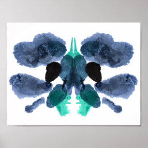 Rorschach Tintenkleks-Test-Spaß-Kunst-Druck Poster