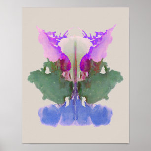 Rorschach Tintenkleks-Test-Spaß-Kunst-Druck Poster