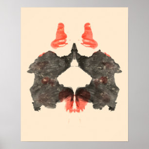 Rorschach Tintenkleks-Test-Spaß-Kunst Poster