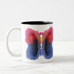 Rorschach Tintenkleks-Test-Spaß-Kunst Zweifarbige Tasse