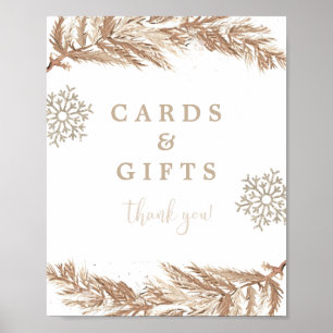 RORY Boho Beige Winter Wunderland Karten und Gesch Poster