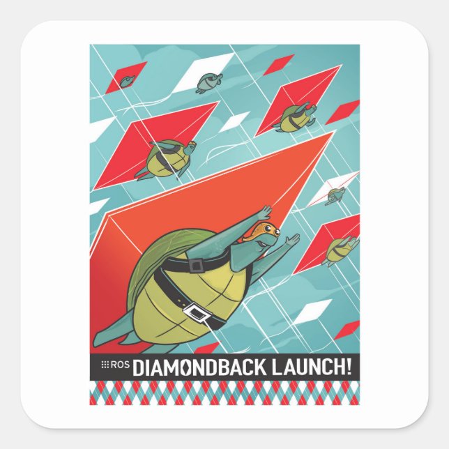 ROS Diamondback Quadratischer Aufkleber (Vorderseite)