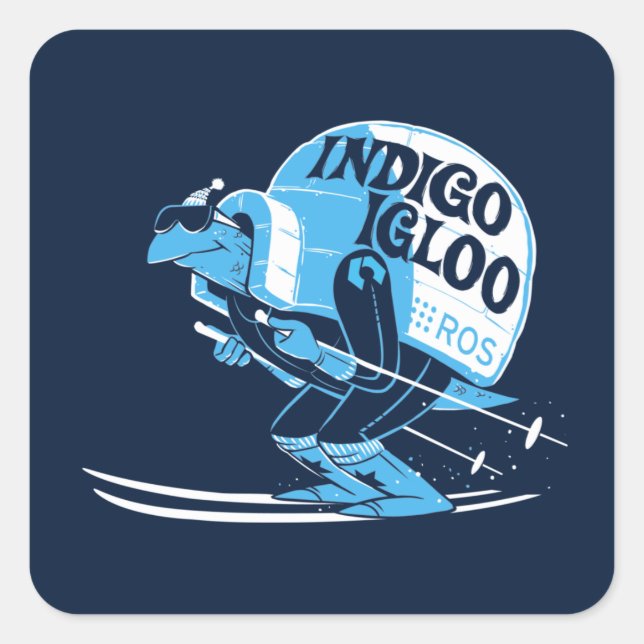 ROS Indigo Iglo Quadratischer Aufkleber (Vorderseite)