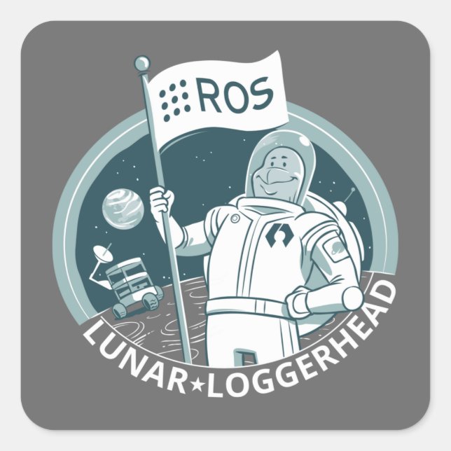 ROS Lunar Loggerhead Quadratischer Aufkleber (Vorderseite)
