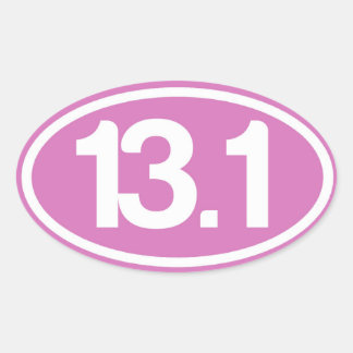 Rosa 13,1 Aufkleber für den Halbmarathon