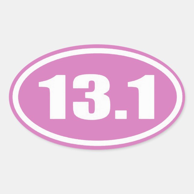Rosa 13.1 Aufkleber | Rosa Half-Marathon-Aufkleber (Vorderseite)