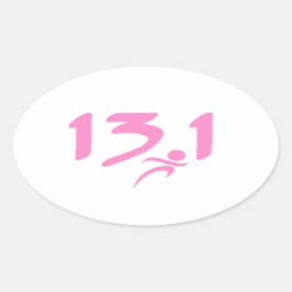 Rosa 13,1 Halbmarathon Ovaler Aufkleber