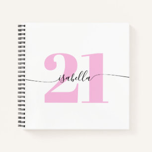 Rosa 21. Geburtstag Notizbuch