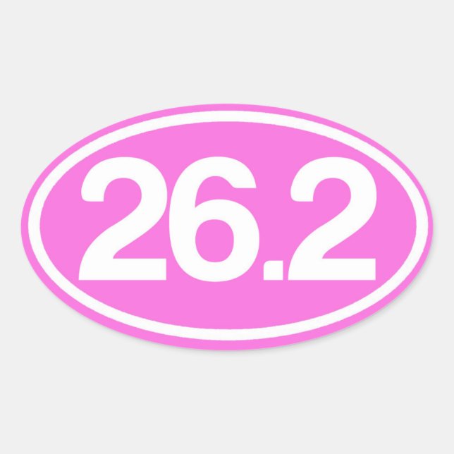Rosa 26.2 Aufkleber (Vollmarathon-Aufkleber) (Vorderseite)