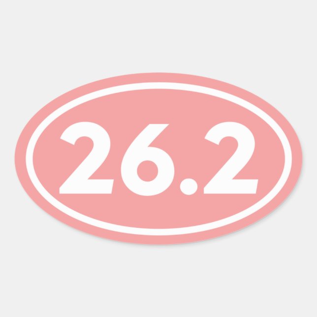 Rosa 26.2 Marathon Oval Aufkleber (Vorderseite)