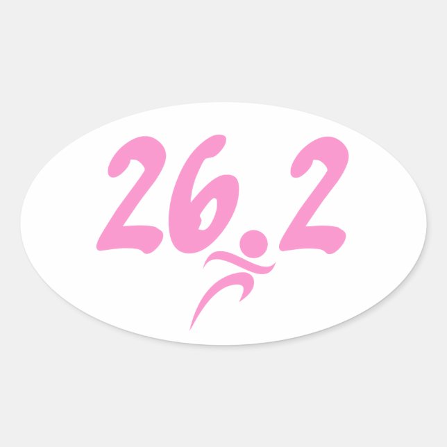 Rosa 26,2-Marathon Ovaler Aufkleber (Vorderseite)