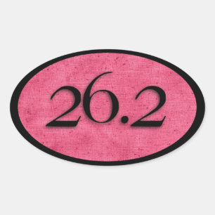 Rosa 26,2 Marathonaufkleber von Vetro Ovaler Aufkleber