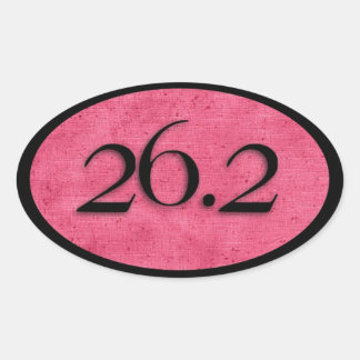 Rosa 26,2 Marathonaufkleber von Vetro Ovaler Aufkleber