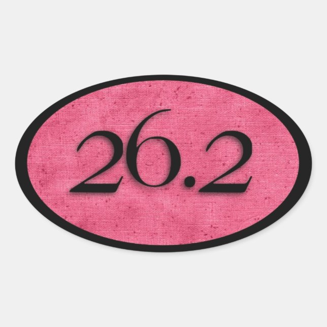 Rosa 26,2 Marathonaufkleber von Vetro Ovaler Aufkleber (Vorderseite)