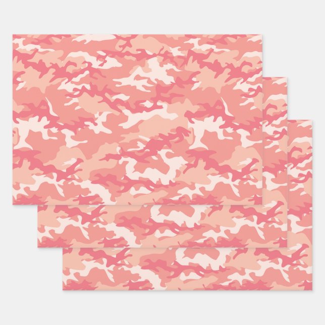 Rosa 2 Camouflage Camouflage Geschenkpapier Set (Set)
