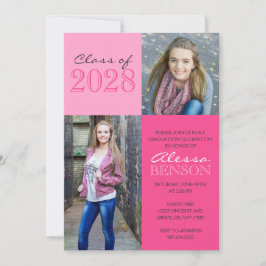 Rosa 2 Toned Classic 2 Foto Abschluss Einladung